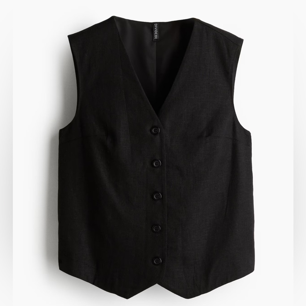 Sz M | NWT | H&M Linen Button-Up Vest | NWT